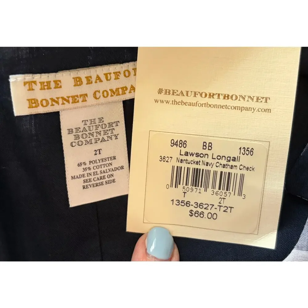 The Beaufort Bonnet Company NWT Boys’ Lawson Longalls #3627 Nantucket Navy 2T